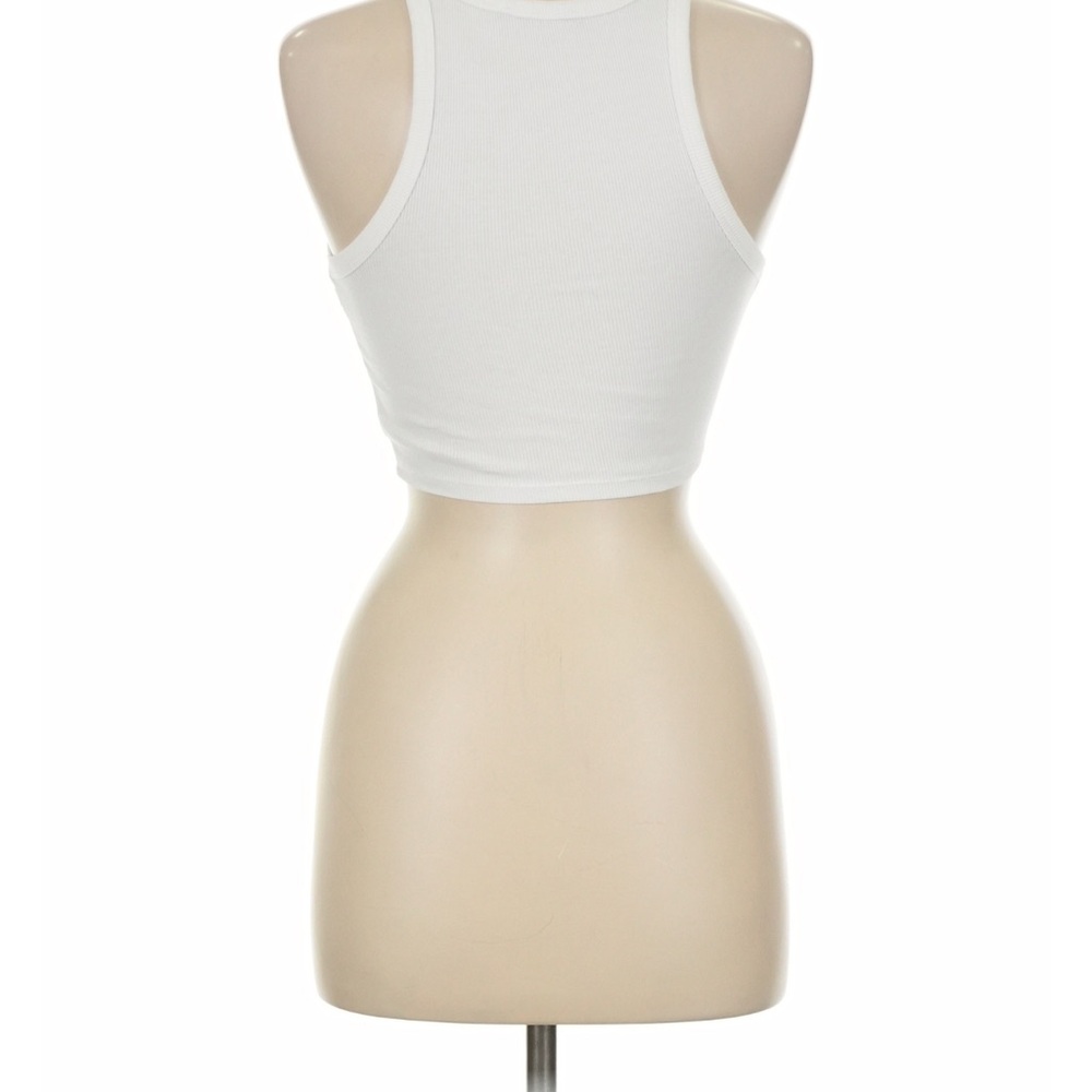 Zara White Ribbed Cropped Tank - Picture 2 of 6